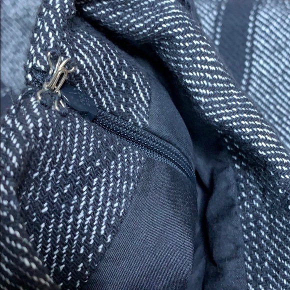 Loft 2 piece SET blazer + skirt twill navy striped fringe - Picture 8 of 16